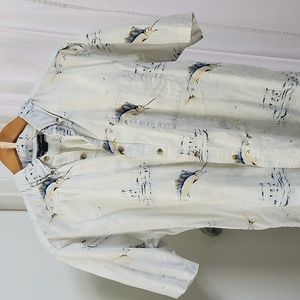 Mens short sleeve tropical print/Cruisewearshirt size large by Field and Stream